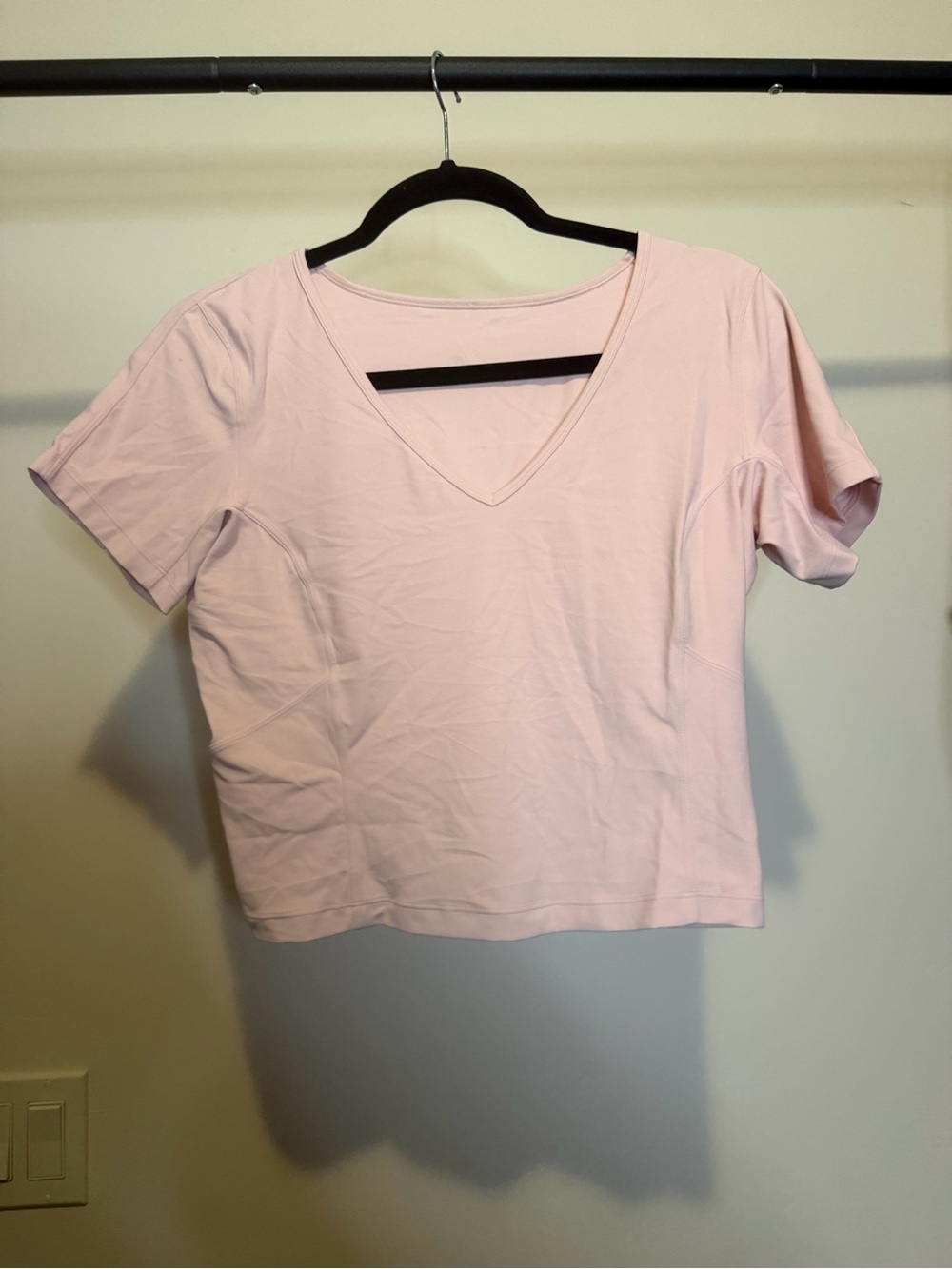 Lululemon Love V-Neck Cropped Tee Pink Short Sleeve T-Shirt #45